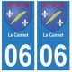 06 Le Cannet ville autocollant plaque