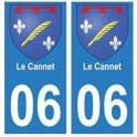 06 Le Cannet ville autocollant plaque