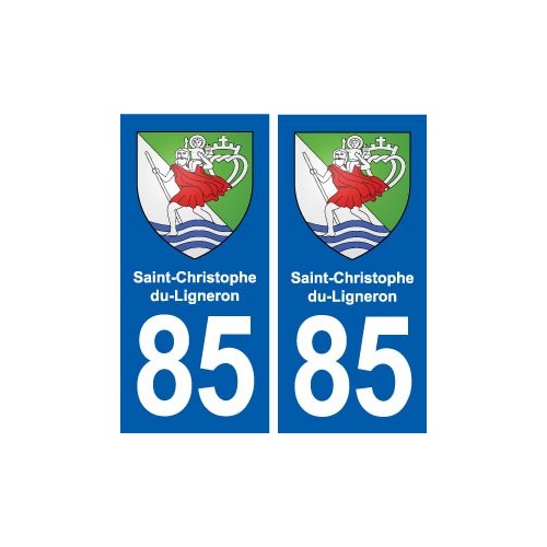 85 Saint-Christophe-du-Ligneron blason autocollant plaque stickers ville