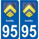 95 Andilly blason autocollant plaque stickers ville