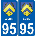 95 Andilly blason autocollant plaque stickers ville