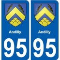 95 Andilly blason autocollant plaque stickers ville