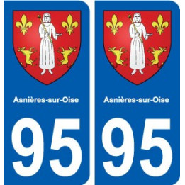 95 Asnières-sur-Oise blason autocollant plaque stickers ville
