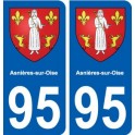 95 Asnières-sur-Oise blason autocollant plaque stickers ville