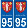 95 Asnières-sur-Oise blason autocollant plaque stickers ville