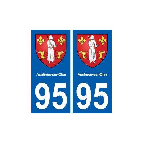 95 Asnières-sur-Oise blason autocollant plaque stickers ville