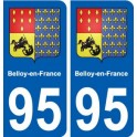 95 Belloy-en-France blason autocollant plaque stickers ville