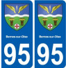 95 Bernes-sur-Oise blason autocollant plaque stickers ville