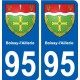 95 Boissy-l'Aillerie blason autocollant plaque stickers ville