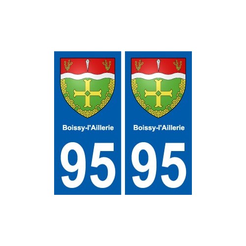 95 Boissy-l'Aillerie blason autocollant plaque stickers ville
