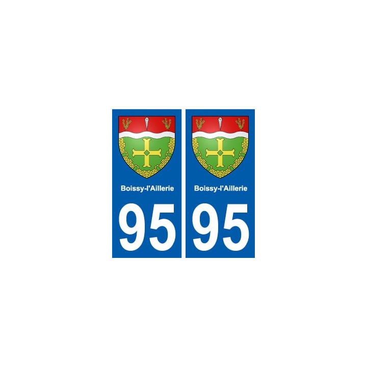 95 Boissy-l'Aillerie blason autocollant plaque stickers ville