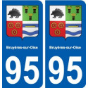 95 Bruyères-sur-Oise blason autocollant plaque stickers ville