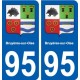 95 Bruyères-sur-Oise blason autocollant plaque stickers ville