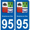 95 Bruyères-sur-Oise blason autocollant plaque stickers ville