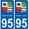 95 Bruyères-sur-Oise blason autocollant plaque stickers ville