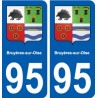 95 Bruyères-sur-Oise blason autocollant plaque stickers ville