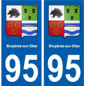 95 Bruyères-sur-Oise blason autocollant plaque stickers ville