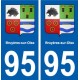 95 Bruyères-sur-Oise blason autocollant plaque stickers ville