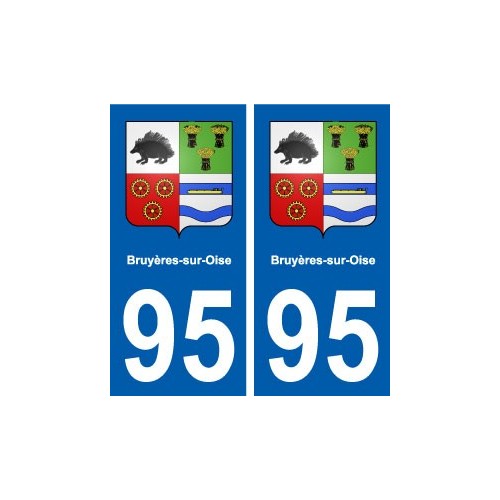 95 Bruyères-sur-Oise blason autocollant plaque stickers ville