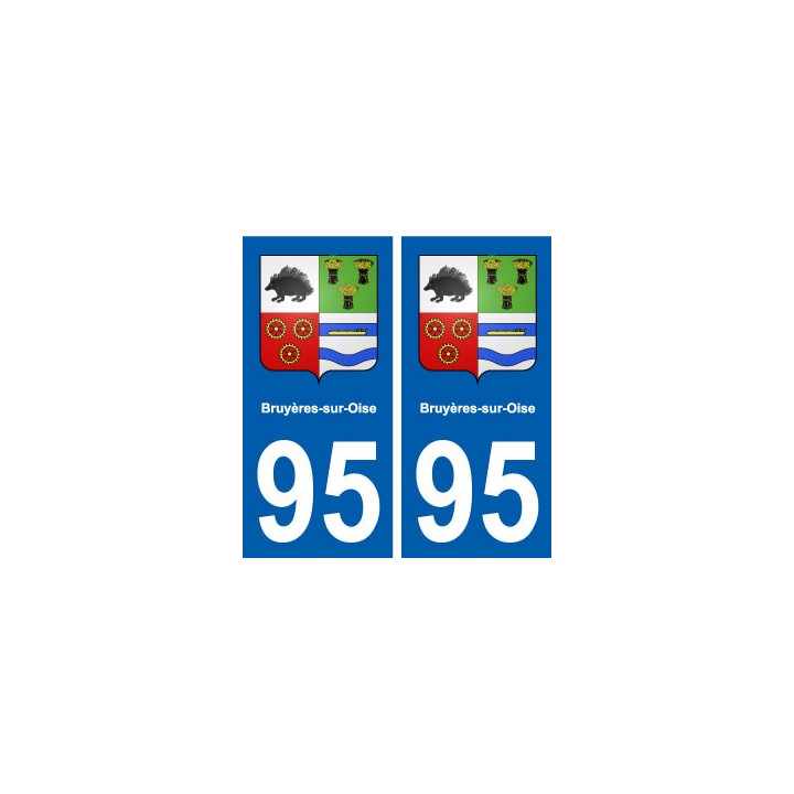 95 Bruyères-sur-Oise blason autocollant plaque stickers ville