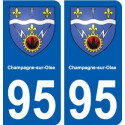 95 Champagne-sur-Oise blason autocollant plaque stickers ville