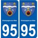 95 Champagne-sur-Oise blason autocollant plaque stickers ville