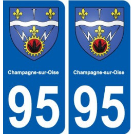 95 Champagne-sur-Oise blason autocollant plaque stickers ville
