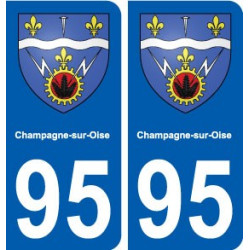 95 Champagne-sur-Oise blason autocollant plaque stickers ville