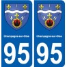 95 Champagne-sur-Oise blason autocollant plaque stickers ville