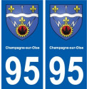 95 Champagne-sur-Oise blason autocollant plaque stickers ville