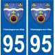 95 Champagne-sur-Oise blason autocollant plaque stickers ville