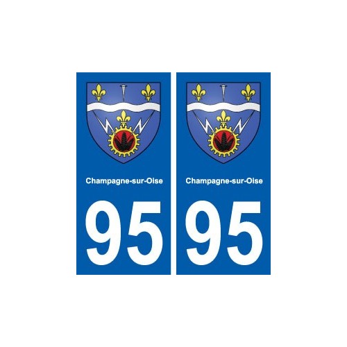 95 Champagne-sur-Oise blason autocollant plaque stickers ville