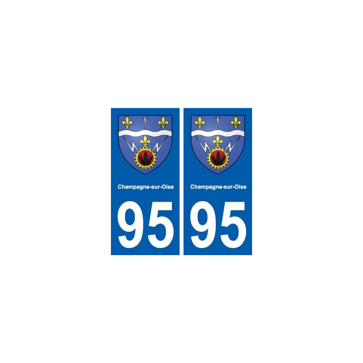 95 Champagne-sur-Oise blason autocollant plaque stickers ville