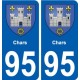 95 Chars blason autocollant plaque stickers ville