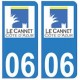 06 Le Cannet ville autocollant plaque