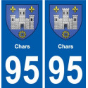 95 Chars blason autocollant plaque stickers ville