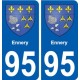 95 Ennery blason autocollant plaque stickers ville
