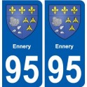 95 Ennery blason autocollant plaque stickers ville