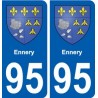 95 Ennery blason autocollant plaque stickers ville