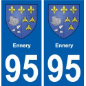 95 Ennery blason autocollant plaque stickers ville