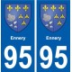 95 Ennery blason autocollant plaque stickers ville