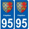 95 Frépillon blason autocollant plaque stickers ville