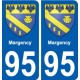 95 Margency blason autocollant plaque stickers ville