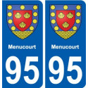 95 Menucourt blason autocollant plaque stickers ville