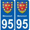 95 Menucourt blason autocollant plaque stickers ville