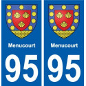 95 Menucourt blason autocollant plaque stickers ville