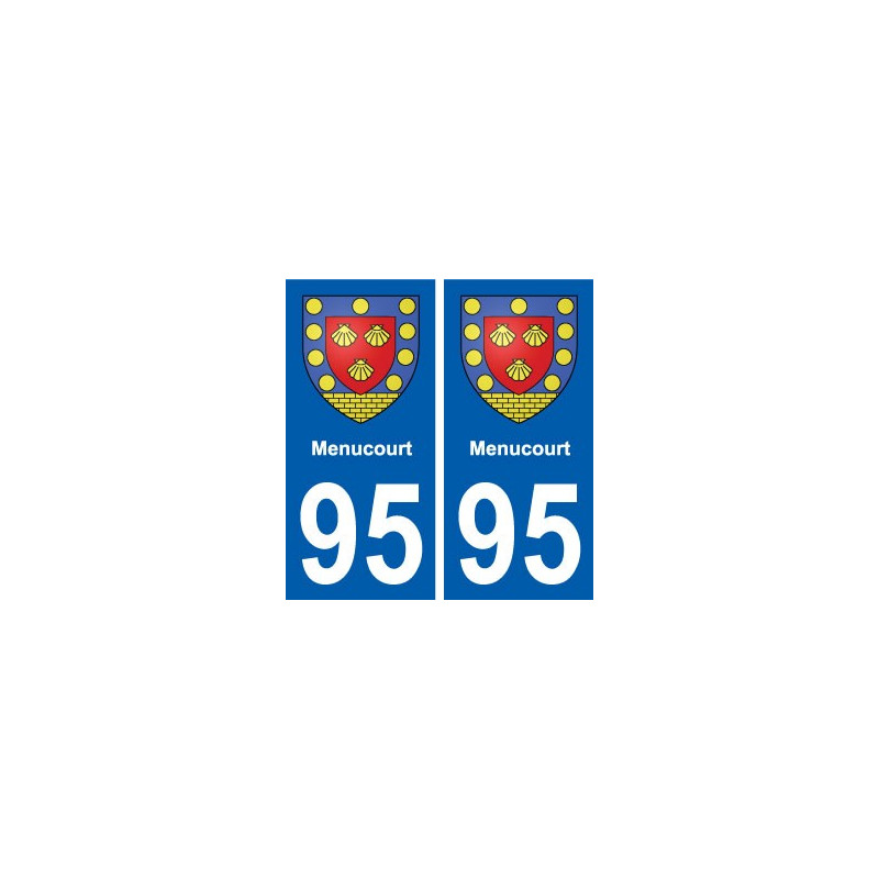 95 Menucourt blason autocollant plaque stickers ville