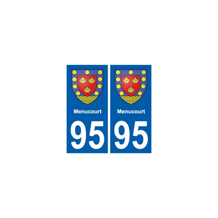 95 Menucourt blason autocollant plaque stickers ville