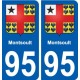 95 Montsoult blason autocollant plaque stickers ville