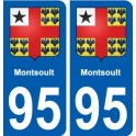95 Montsoult blason autocollant plaque stickers ville
